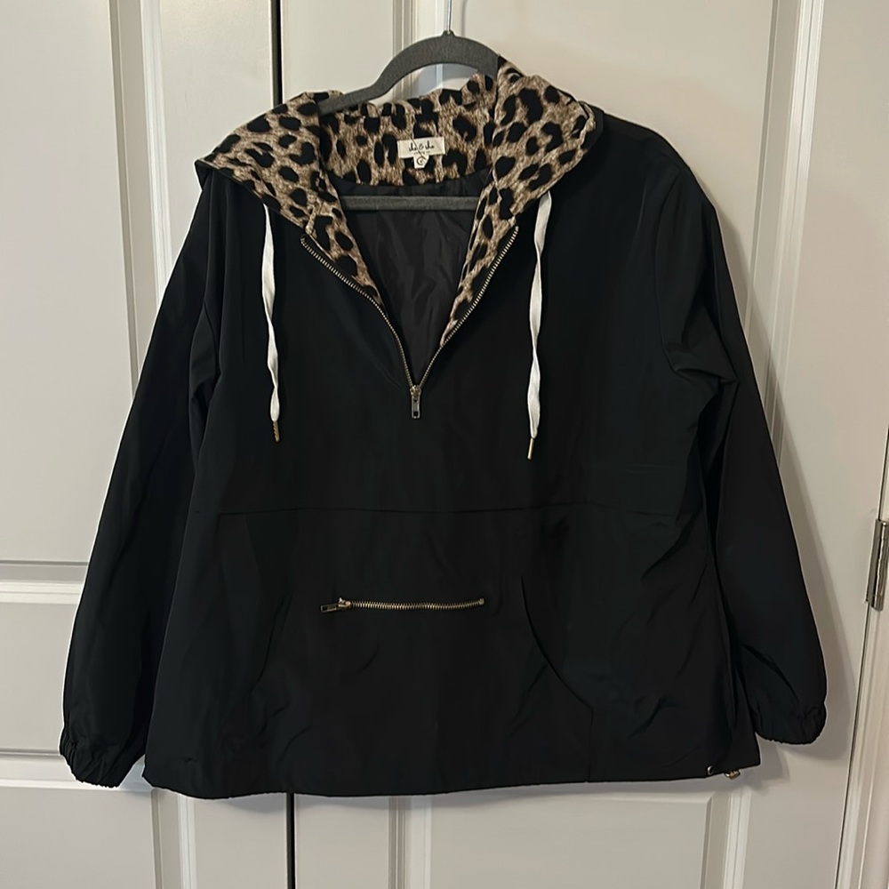 She&sho half zip rain coat with hood